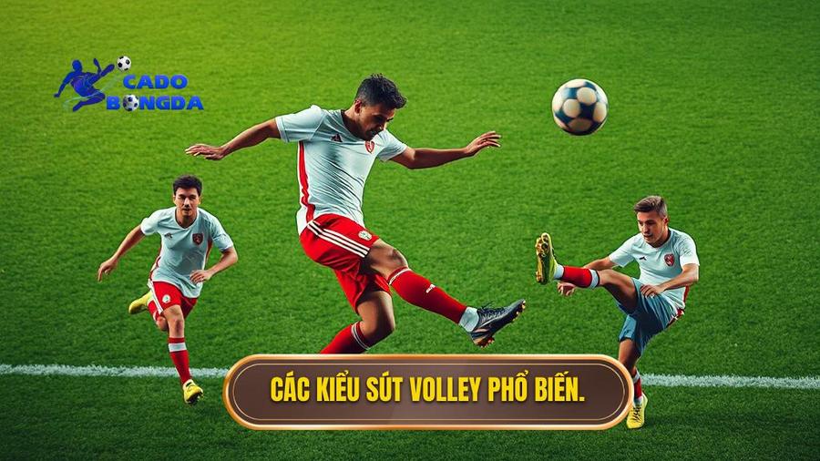 Các kiểu sút volley phổ biến.